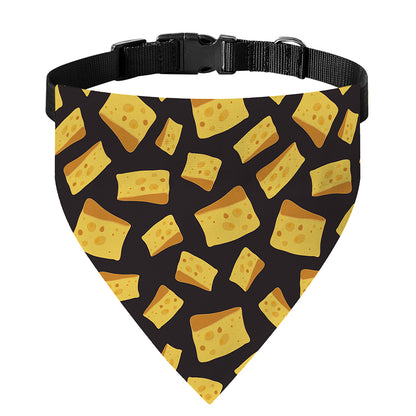 Black Cheese And Holes Pattern Print Over The Collar Dog Bandana