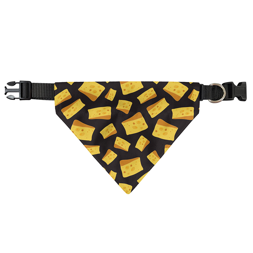 Black Cheese And Holes Pattern Print Over The Collar Dog Bandana