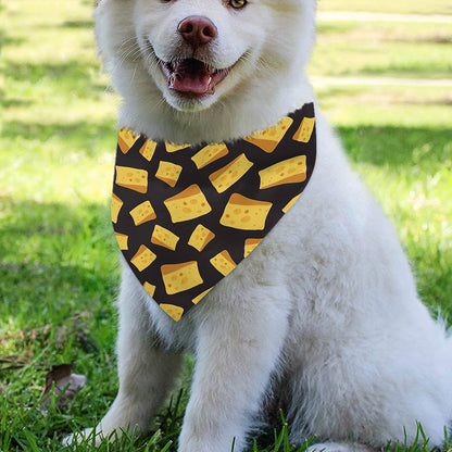 Black Cheese And Holes Pattern Print Over The Collar Dog Bandana