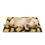 Black Cheese And Holes Pattern Print Pet Cooling Mat Cover