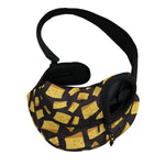 Black Cheese And Holes Pattern Print Pet Sling Carrier