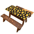 Black Cheese And Holes Pattern Print Picnic Table Cover