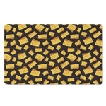 Black Cheese And Holes Pattern Print Polyester Doormat