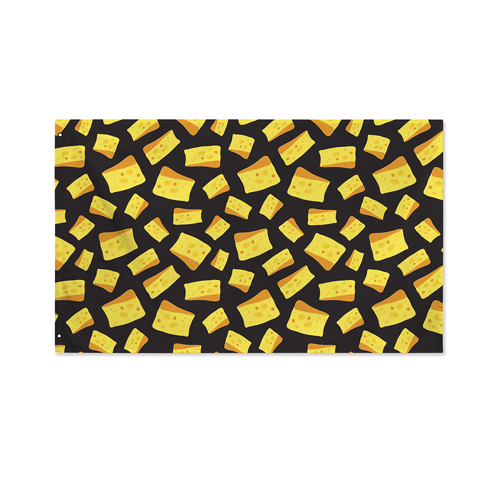 Black Cheese And Holes Pattern Print Polyester Flag