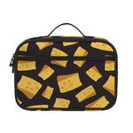 Black Cheese And Holes Pattern Print Portable Lunch Bag