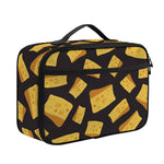 Black Cheese And Holes Pattern Print Portable Lunch Bag