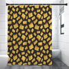 Black Cheese And Holes Pattern Print Premium Shower Curtain