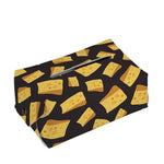 Black Cheese And Holes Pattern Print Rectangle Tissue Box Cover