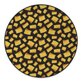 Black Cheese And Holes Pattern Print Round Floor Mat