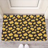 Black Cheese And Holes Pattern Print Rubber Doormat