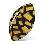 Black Cheese And Holes Pattern Print Rugby Ball