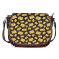 Black Cheese And Holes Pattern Print Saddle Bag