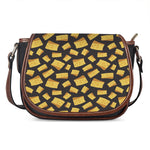 Black Cheese And Holes Pattern Print Saddle Bag