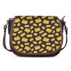 Black Cheese And Holes Pattern Print Saddle Bag