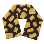 Black Cheese And Holes Pattern Print Scarf