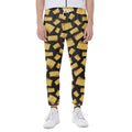 Black Cheese And Holes Pattern Print Joggers
