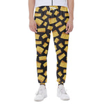 Black Cheese And Holes Pattern Print Scuba Joggers