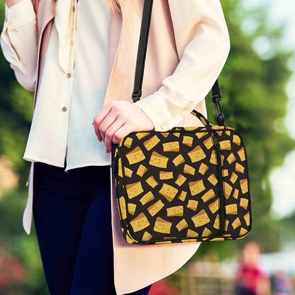 Black Cheese And Holes Pattern Print Shoulder Strap Bible Bag