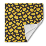 Black Cheese And Holes Pattern Print Silk Bandana