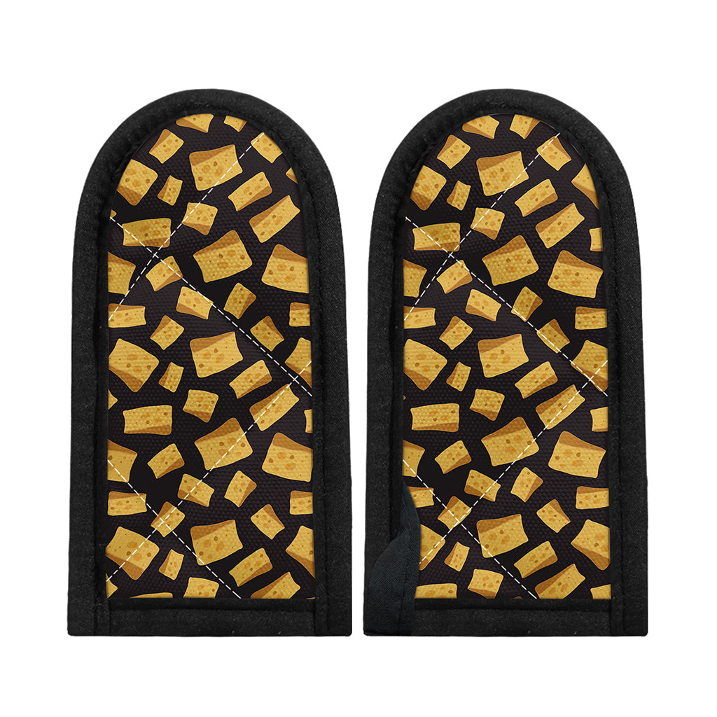 Black Cheese And Holes Pattern Print Skillet Handle Cover