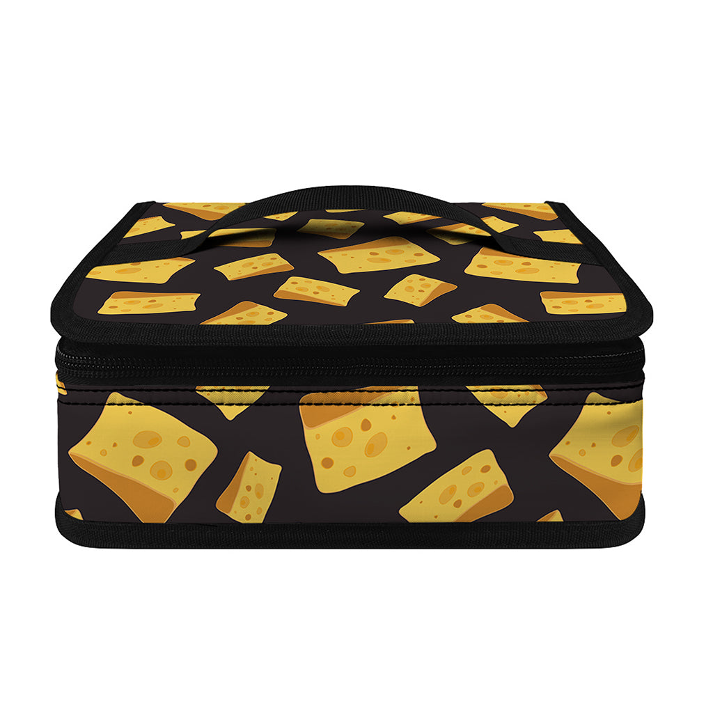 Black Cheese And Holes Pattern Print Small Lunch Bag