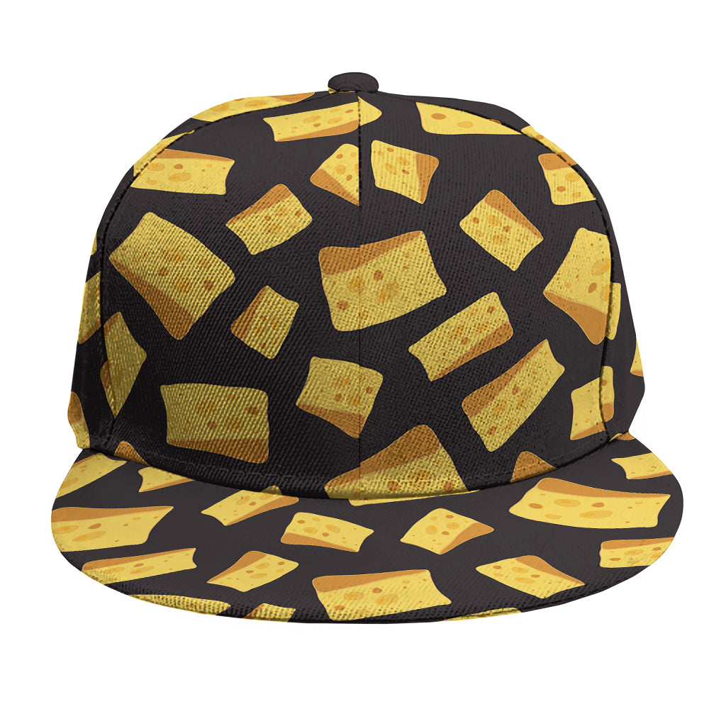 Black Cheese And Holes Pattern Print Snapback Cap