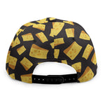 Black Cheese And Holes Pattern Print Snapback Cap