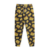 Black Cheese And Holes Pattern Print Sweatpants