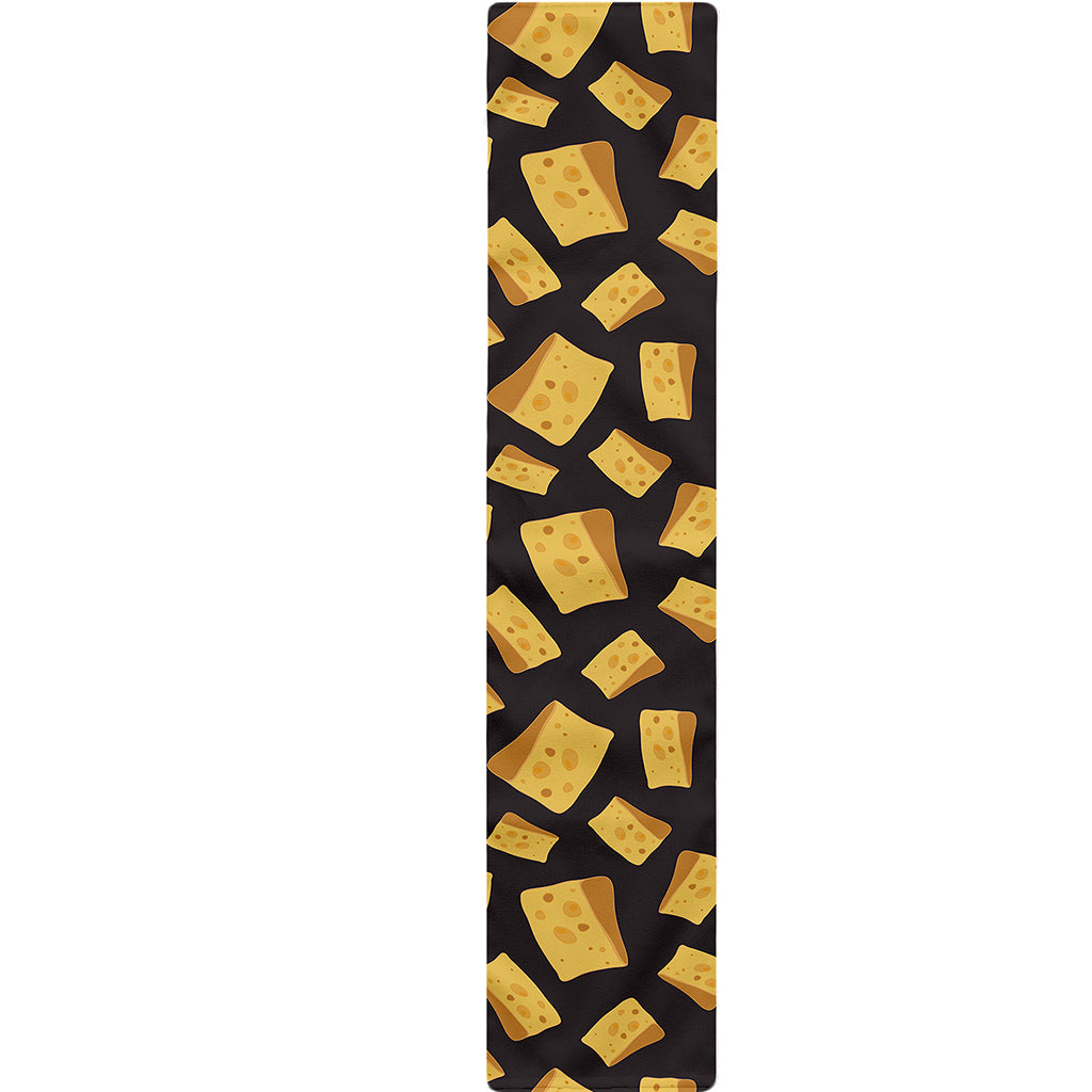 Black Cheese And Holes Pattern Print Table Runner