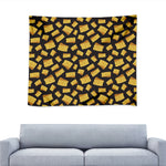 Black Cheese And Holes Pattern Print Tapestry