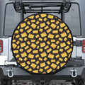Black Cheese And Holes Pattern Print Tire Cover