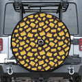 Black Cheese And Holes Pattern Print Tire Cover With Camera Hole