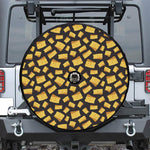 Black Cheese And Holes Pattern Print Tire Cover With Camera Hole