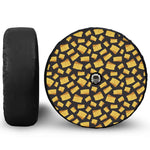 Black Cheese And Holes Pattern Print Tire Cover With Camera Hole