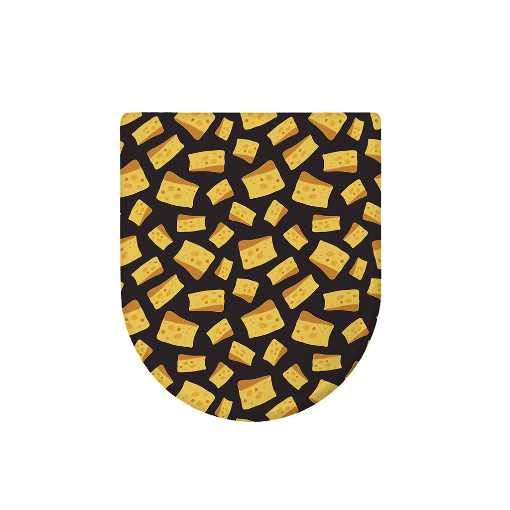 Black Cheese And Holes Pattern Print Toilet Lid Cover