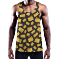Black Cheese And Holes Pattern Print Men's Workout Tank Top
