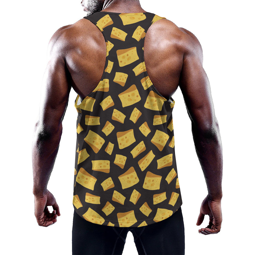 Black Cheese And Holes Pattern Print Training Tank Top