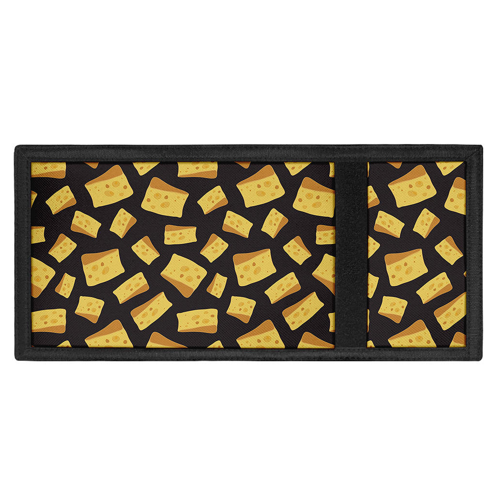 Black Cheese And Holes Pattern Print Trifold Wallet