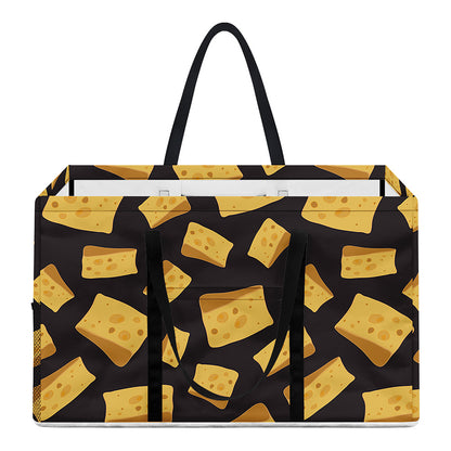 Black Cheese And Holes Pattern Print Utility Tote Bag