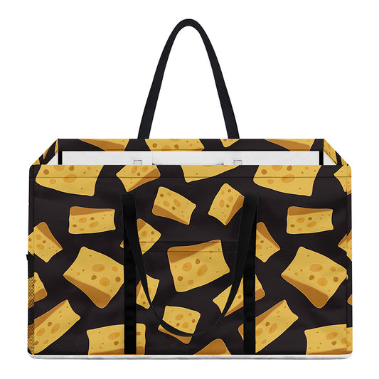 Black Cheese And Holes Pattern Print Utility Tote Bag