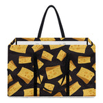Black Cheese And Holes Pattern Print Utility Tote Bag
