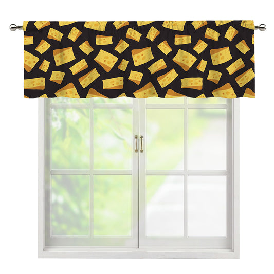 Black Cheese And Holes Pattern Print Window Valance