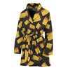 Black Cheese And Holes Pattern Print Women's Bathrobe