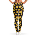 Black Cheese And Holes Pattern Print Women's Leggings