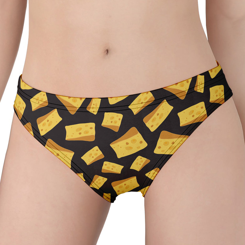 Black Cheese And Holes Pattern Print Women's Panties