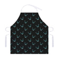 Black Cheshire Cat Pattern Print Adjustable Apron