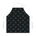 Black Cheshire Cat Pattern Print Adjustable Apron