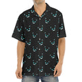 Black Cheshire Cat Pattern Print Aloha Shirt