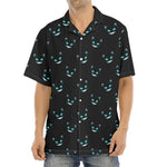 Black Cheshire Cat Pattern Print Aloha Shirt
