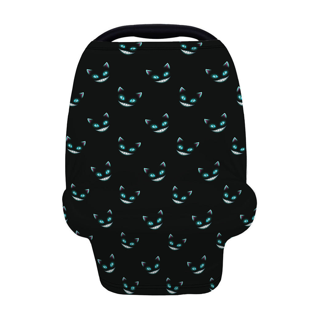 Black Cheshire Cat Pattern Print Baby Seat Cover
